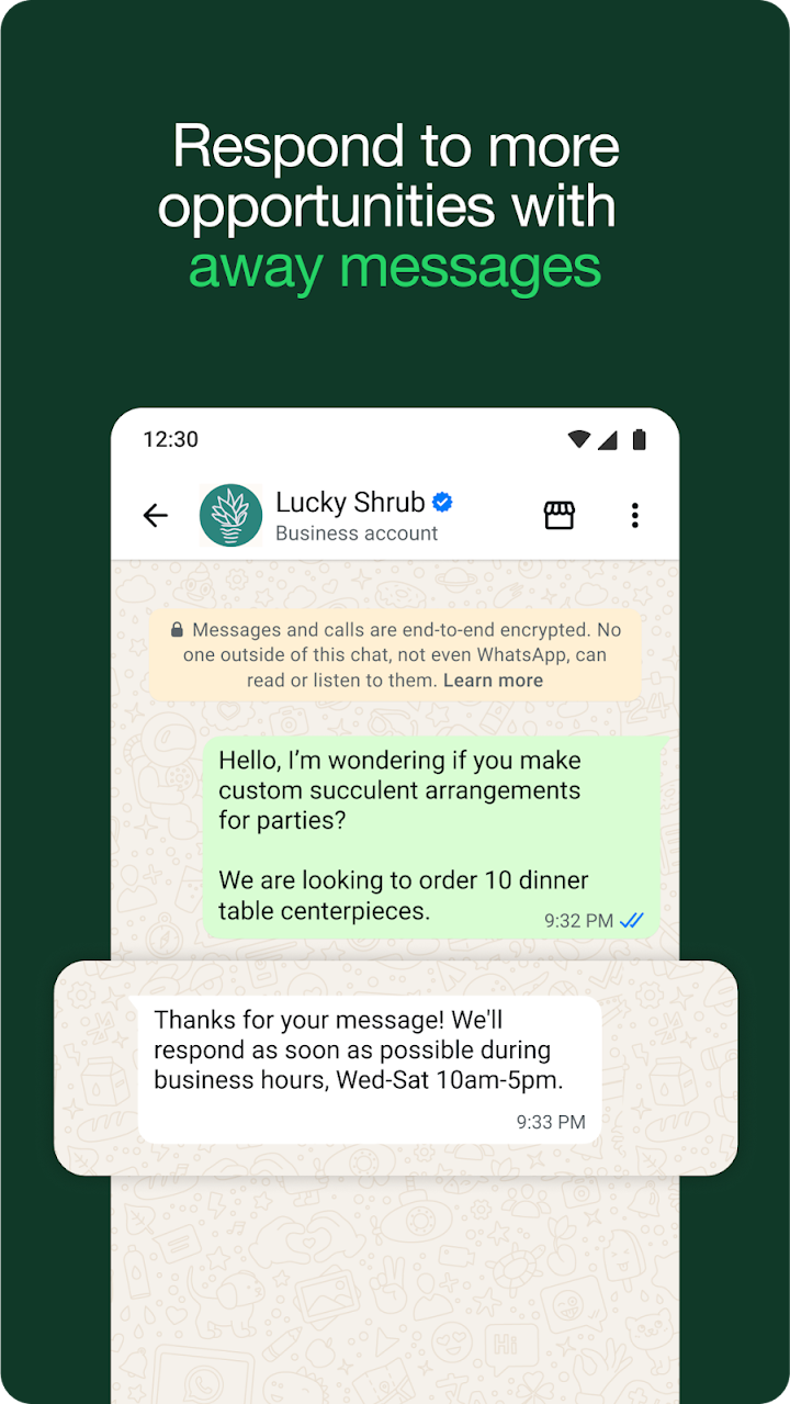 WhatsApp Business screenshot
